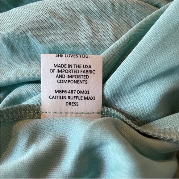 Show Me Your Mumu Caitlin Ruffle Maxi Dress in Dusty Mint Crisp Medium - Picture 10 of 13